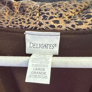 Delicates Brown Top with Leopard Accents